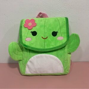 Squishmallow Maritza The Cactus Flap Backpack soft Character green pink cute